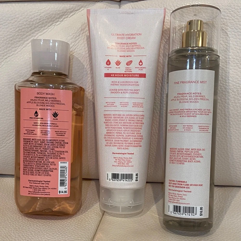 Bath & Body Works Pearberry Body Wash Set - Pink and Green